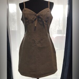 Corset Panel Denim Mini Dress NWT